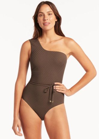 Une pièce large bretelle diagonale Vesper
